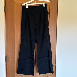 NWT Abercrombie Sloan Black Wide Leg Trouser size medium